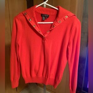 Ralph Lauren V-Neck Sweater in Vibrant Coral
